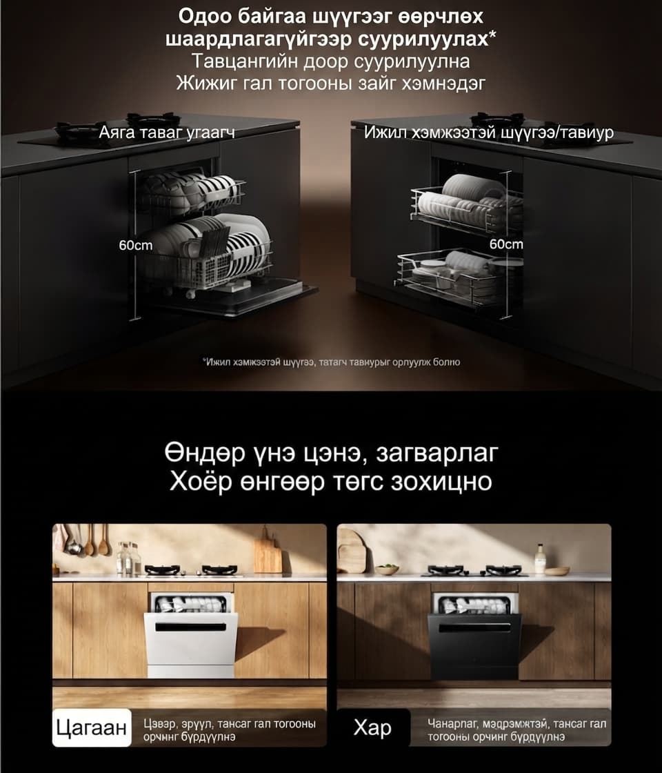 Mijia Smart Built-in Dishwasher 13 Sets S2 - Ухаалаг Суулгадаг Аяга Таваг Угаагч 13 сет - Цагаан - 6
