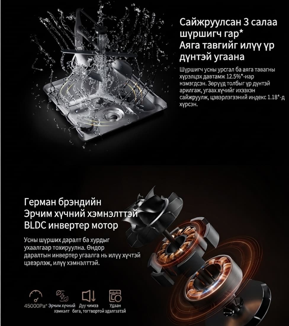 Mijia Smart Built-in Dishwasher 13 Sets S2 - Ухаалаг Суулгадаг Аяга Таваг Угаагч 13 сет - Хар - 3