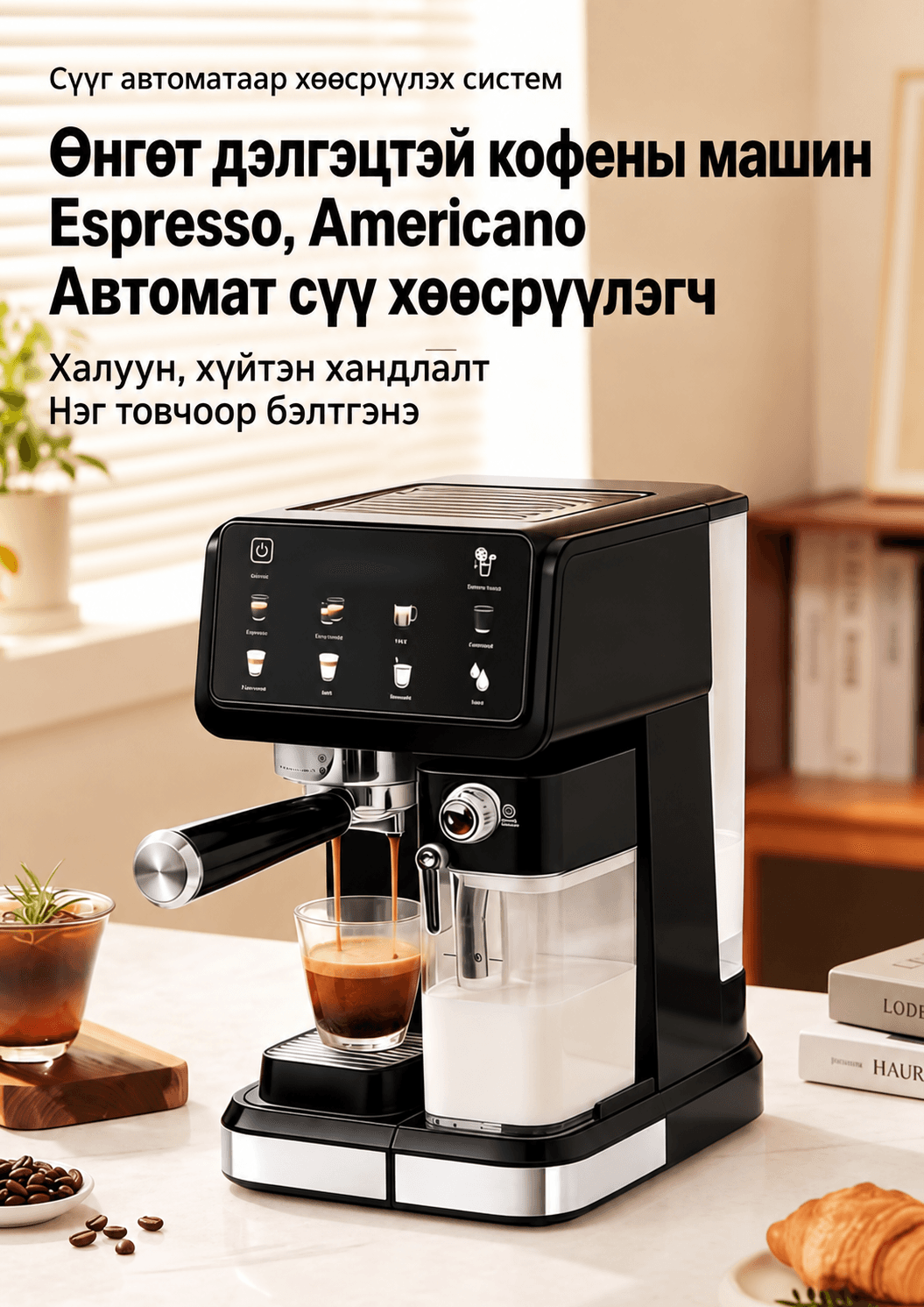 GD CM5600 Espresso Coffee Maker - Автомат сүү хөөсрүүлэгчтэй кофены машин - 2