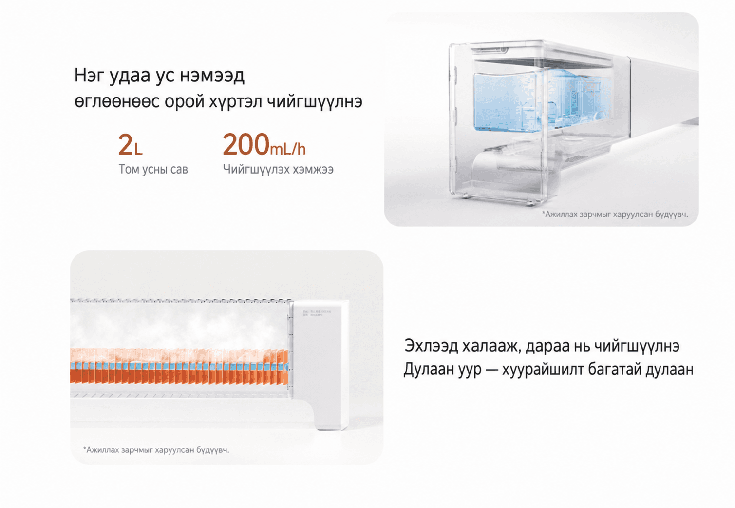 Mijia Graphene Baseboard Heater 2 Humidifying - Чийгшүүлэгчтэй графен халаагуур 2 - 7